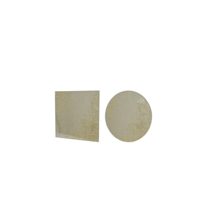 SPECCHIO GLITTER ORO TONDO/QUADRO 20cm ass.to