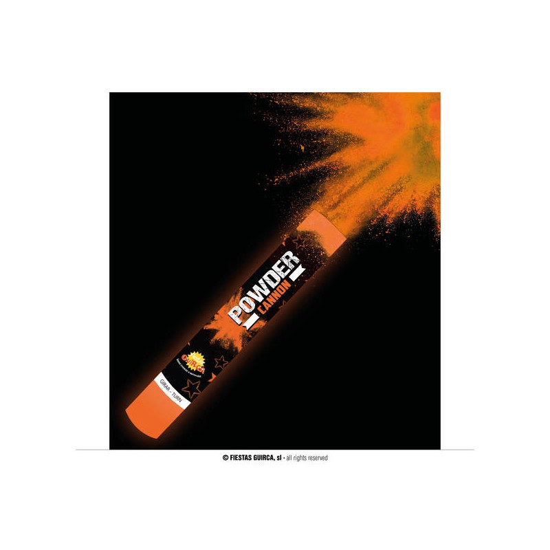 CANNONE POLVERE FLUORESCENTE 30cm ARANCIONE 30gr