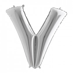 PALLONE MYLAR LETTERA V 40" 102cm SILVER