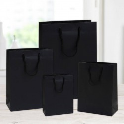 SHOPPER IN CARTA PLASTIFICATA OPACA 10+6,5x12cm NERO