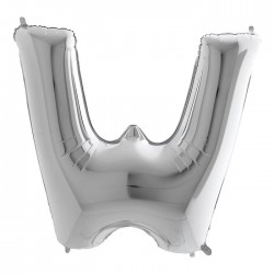 PALLONE MYLAR LETTERA W 40" 102cm SILVER