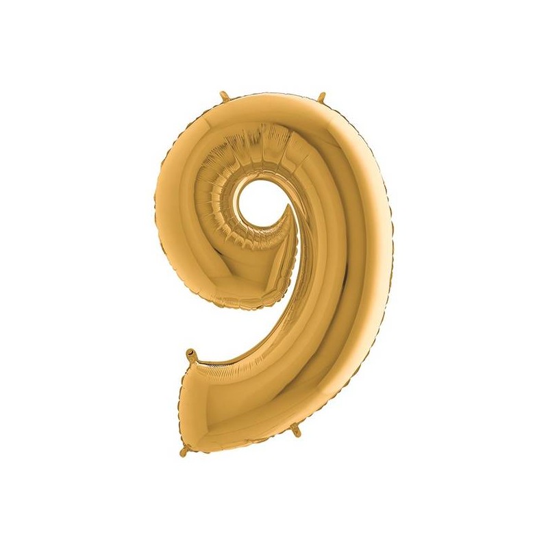 PALLONE NUMERO 9 MYLAR 102cm 40 ORO