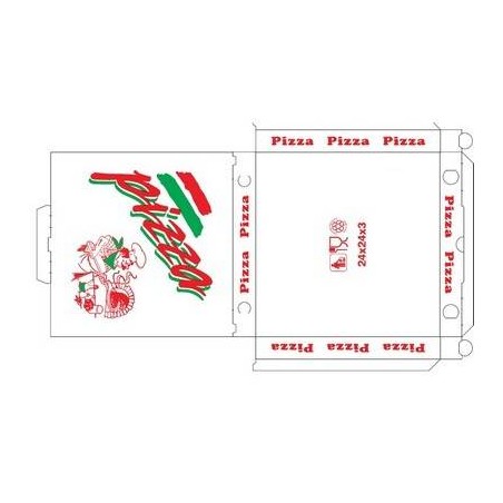 SCATOLE PIZZA 24 x 24 H3 v.s.v. PIZZA TRICOLORE 100pz