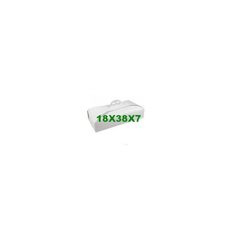 SCATOLA PORTA TORTA RETTANGOLARE 18x38x7 BIANCO RAMAGE