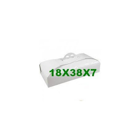 SCATOLA PORTA TORTA RETTANGOLARE 18x38x7 BIANCO RAMAGE