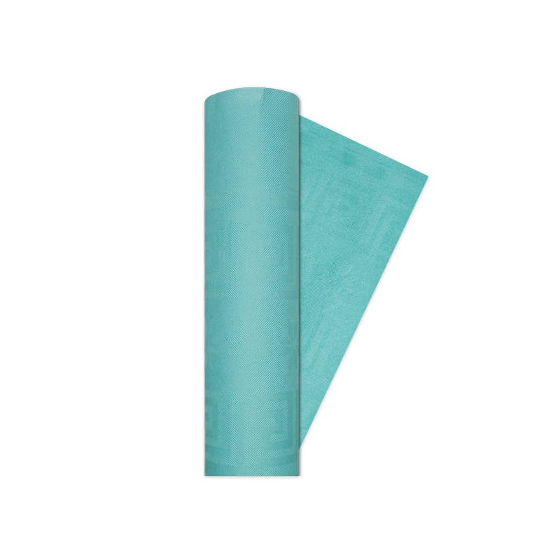 TOVAGLIA ROTOLO 1,20x5mt DAMASCATA ACQUA MARINA BIG PARTY