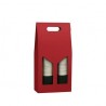 SCATOLA PORTA 2 BOTTIGLIE C/MAN. E FIN. 18x9x38cm ROSSO LISCIA