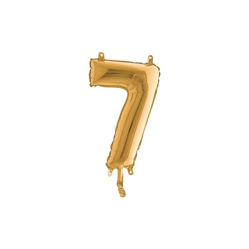 PALLONE NUMERO 7 MYLAR 36cm ORO