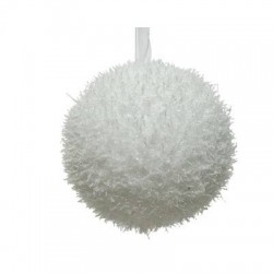 PALLINA BIANCA DI PELO LUCCICANTE ø8cm