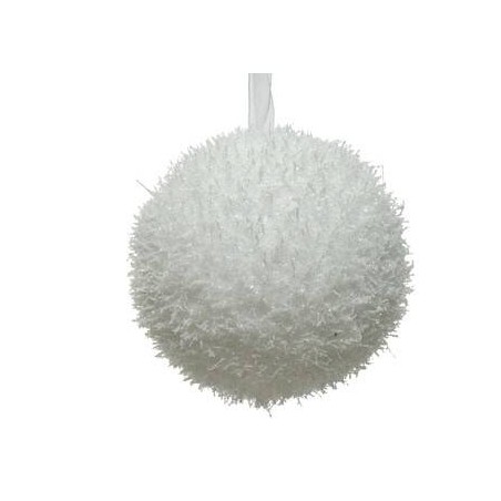 PALLINA BIANCA DI PELO LUCCICANTE ø8cm