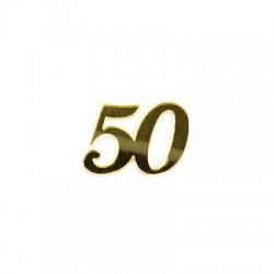APPLICAZIONE 50ANNI 2,5cm PLEXI ORO 12pz