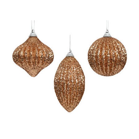PALLINA GLITTER COLOR CARAMELLO FORME ASS.TE 1pz