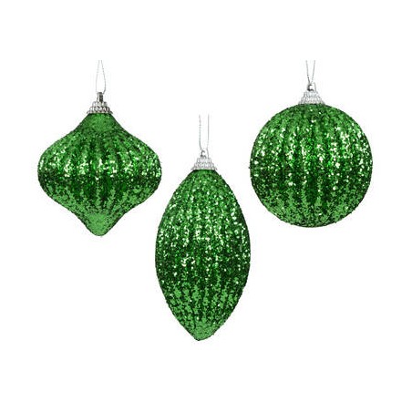 PALLINA GLITTER COLOR VERDE BRILLANTE FORME ASS.TE 1pz