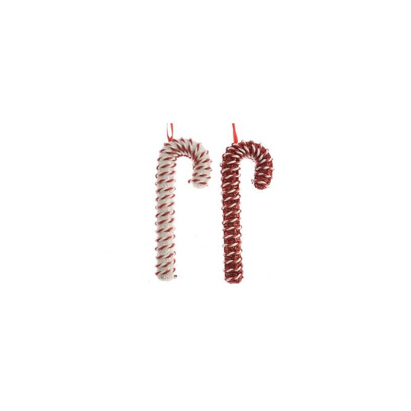 CANDY CANE IN FOAM C/GLITTER h20,5cm
