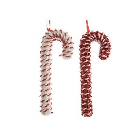 CANDY CANE IN FOAM C/GLITTER h20,5cm