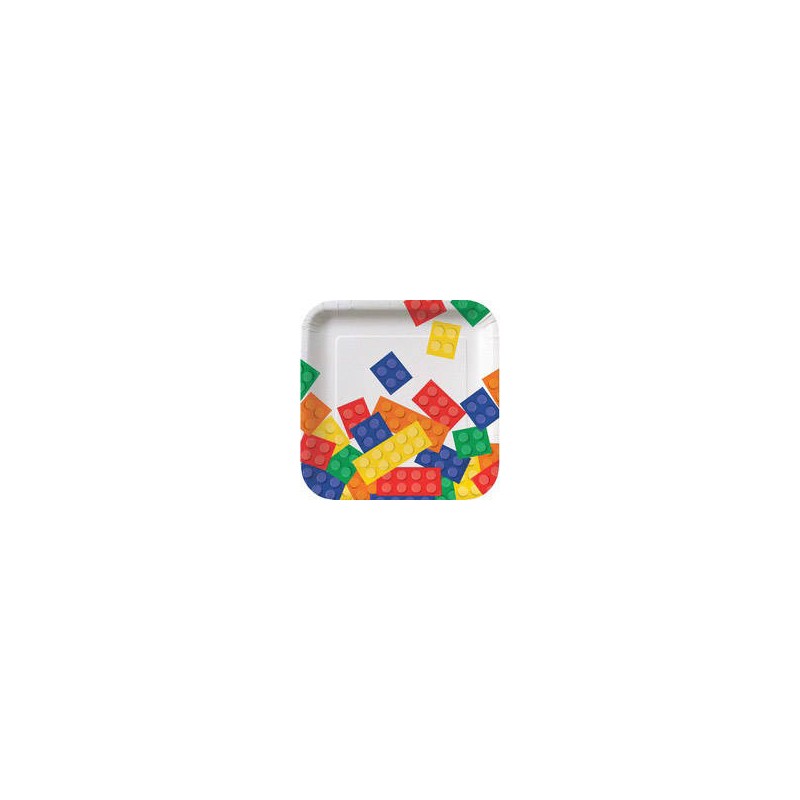 PIATTI QUADRATI DESSERT LEGO BLOCK PARTY 8pz
