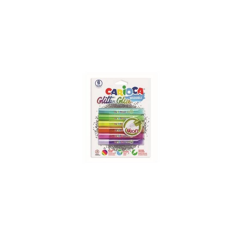 CARIOCA GLITTER GLUE FLUO 6pz