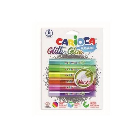 CARIOCA GLITTER GLUE FLUO 6pz