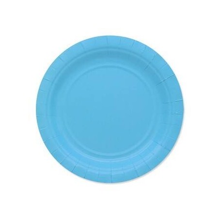 PIATTI DESSERT ECOLOR BIODEGRADABILI 18cm CELESTE 25pz
