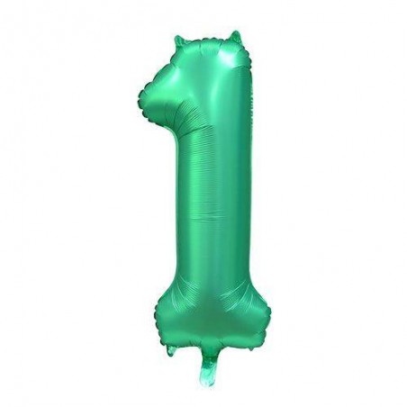 PALLONE NUMERO 1 MYLAR 86cm 34 VERDE SATIN