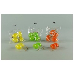 UOVA PLASTICA  6cm C/PIUME ARANCIO 6pz