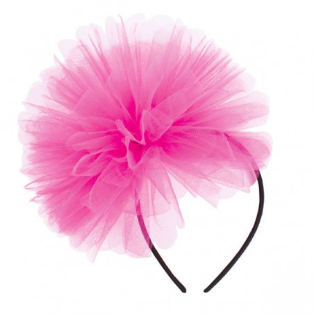 CERCHIETTO CON TULLE FUCSIA