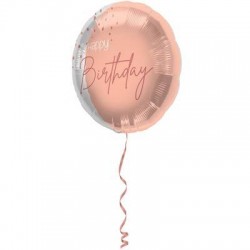 PALLONE MYLAR 45cm HAPPY BIRTHDAY ELEGANT LUSH BLUSH