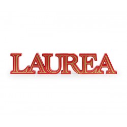 SCRITTA LAUREA ROSSO ORO 62xh12cm #