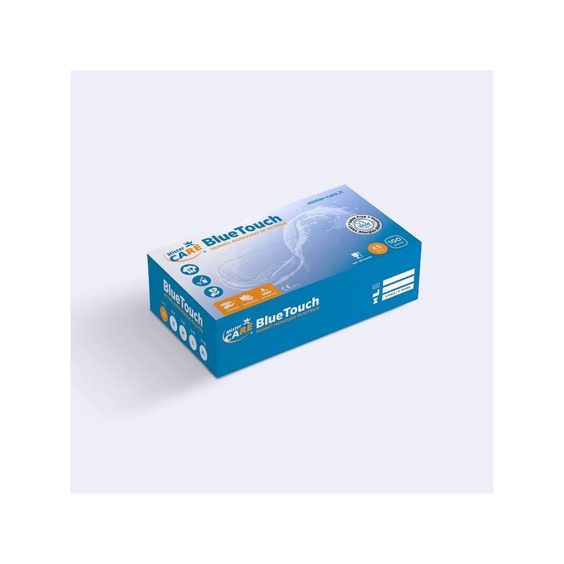 Mr.Care - GUANTI NITRILE BLUETOUCH SENZA POLVERE 100pz TG.L