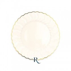 PIATTI RIUTILIZZABILI 19cm SHELL IVORY GOLD 6pz