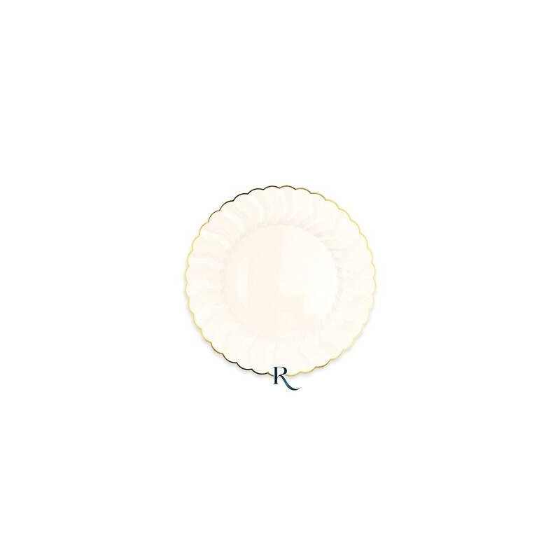 PIATTI RIUTILIZZABILI 19cm SHELL IVORY GOLD 6pz