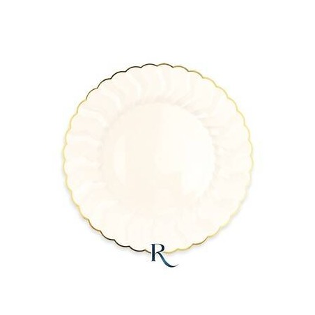 PIATTI RIUTILIZZABILI 19cm SHELL IVORY GOLD 6pz