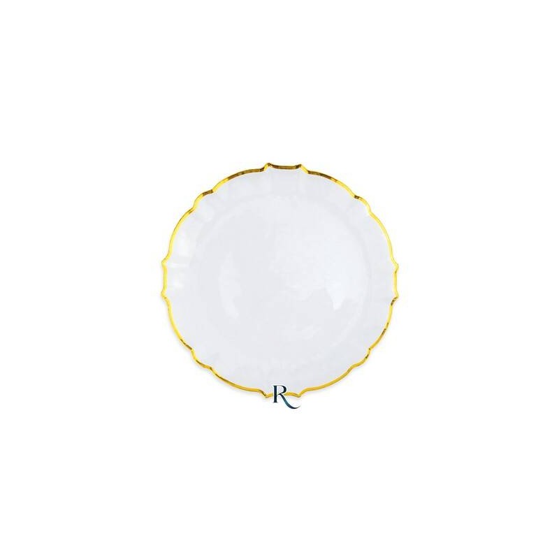 PIATTI RIUTILIZZABILI 25cm ARABESQUE CRYSTAL GOLD 6pz
