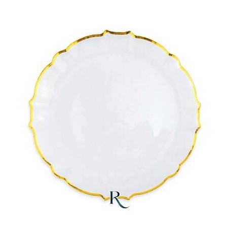 PIATTI RIUTILIZZABILI 25cm ARABESQUE CRYSTAL GOLD 6pz