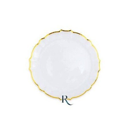 PIATTI RIUTILIZZABILI 18cm ARABESQUE CRYSTAL GOLD 6pz