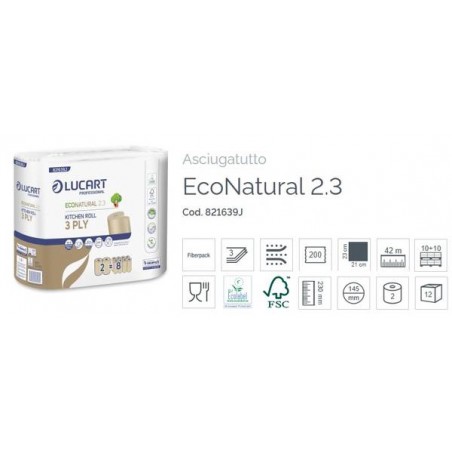 ASCIUGATUTTO ECO NATURAL 2VELI 400 STRAPPI 2 ROTOLI