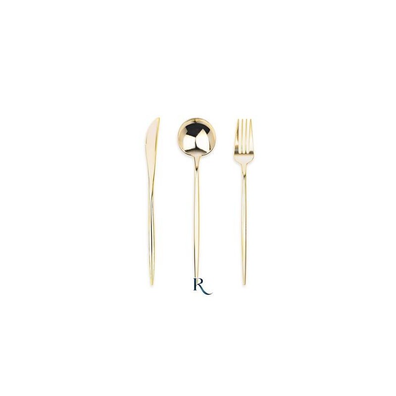 SET POSATE RIUTILIZZABILI 22cm MODERN GOLD 18pz