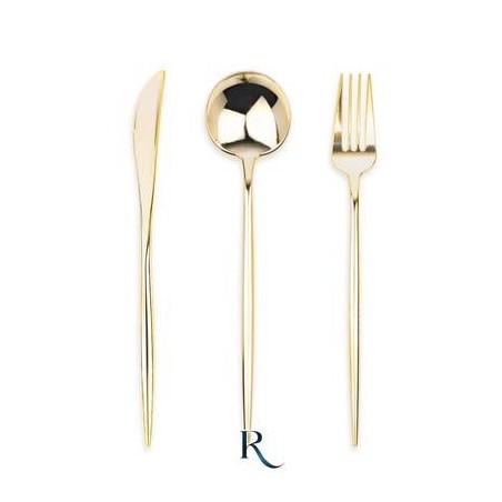 SET POSATE RIUTILIZZABILI 22cm MODERN GOLD 18pz