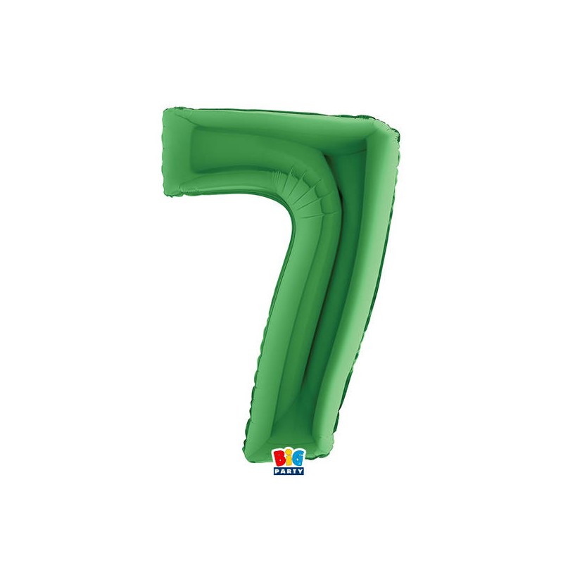 PALLONE NUMERO 7 MYLAR 102cm 40 VERDE