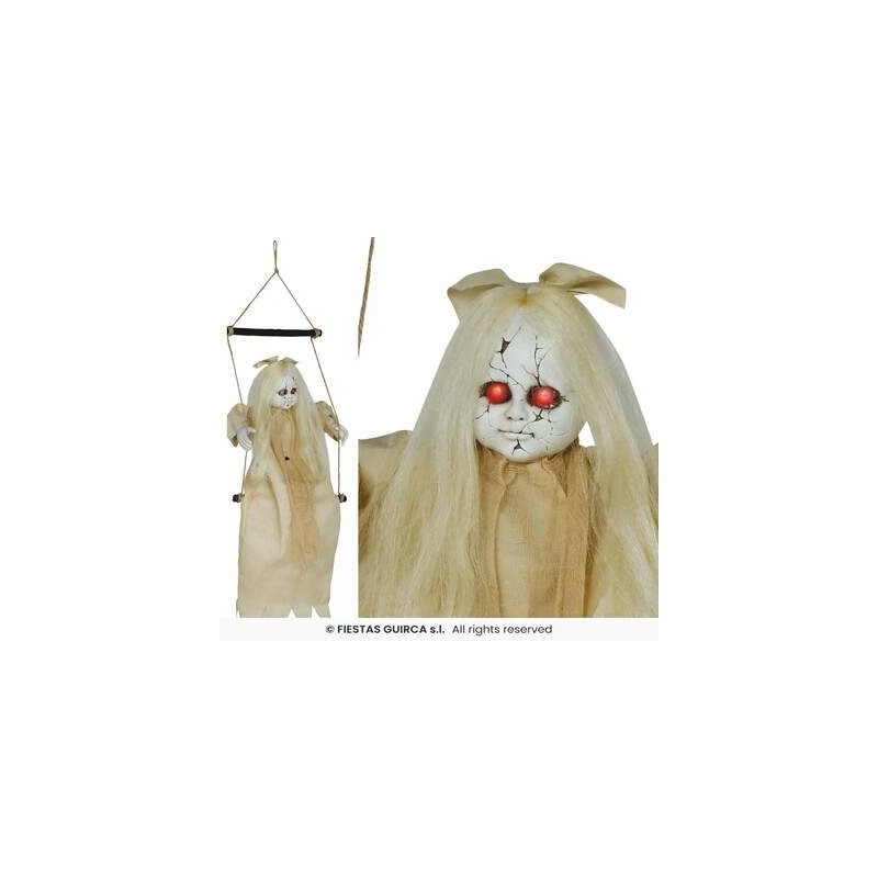 BAMBINA CADAVERE SUL DONDOLO C/LUCE 75cm