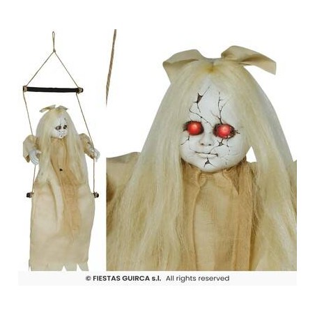 BAMBINA CADAVERE SUL DONDOLO C/LUCE 75cm