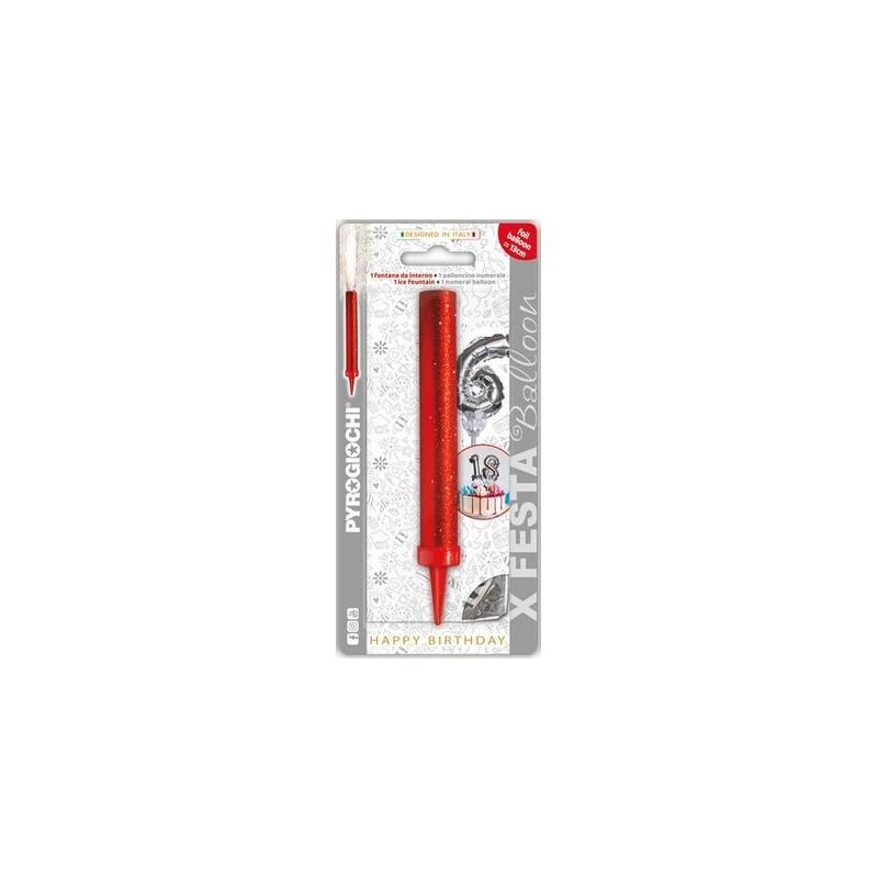 CANDELOTTO FESTA + PALLONCINO MYLAR N°6 H.13cm