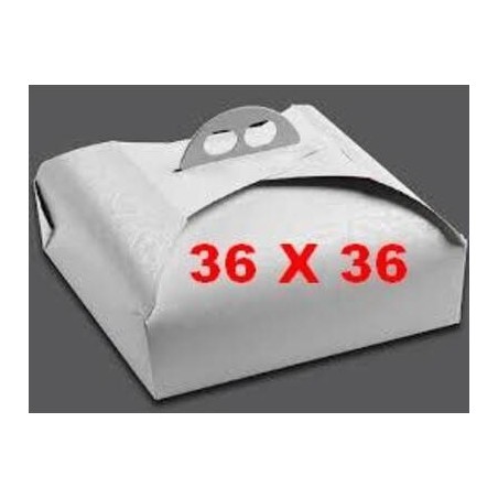 SCATOLA PORTA TORTA QUADRATA MIS.36x36x7 BIANCO RAMAGE