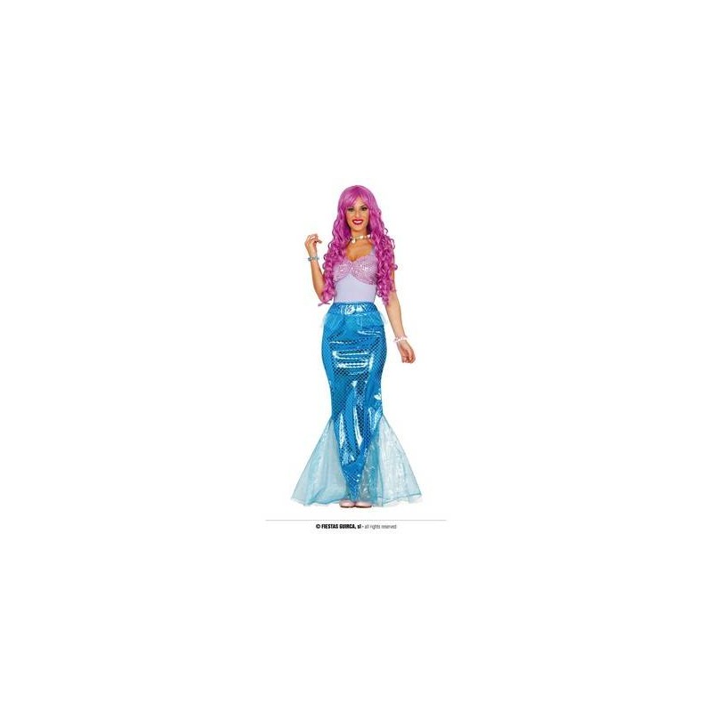 COSTUME SIRENA VIOLA/BLU T-SHIRT E GONNA TG.42 - 44