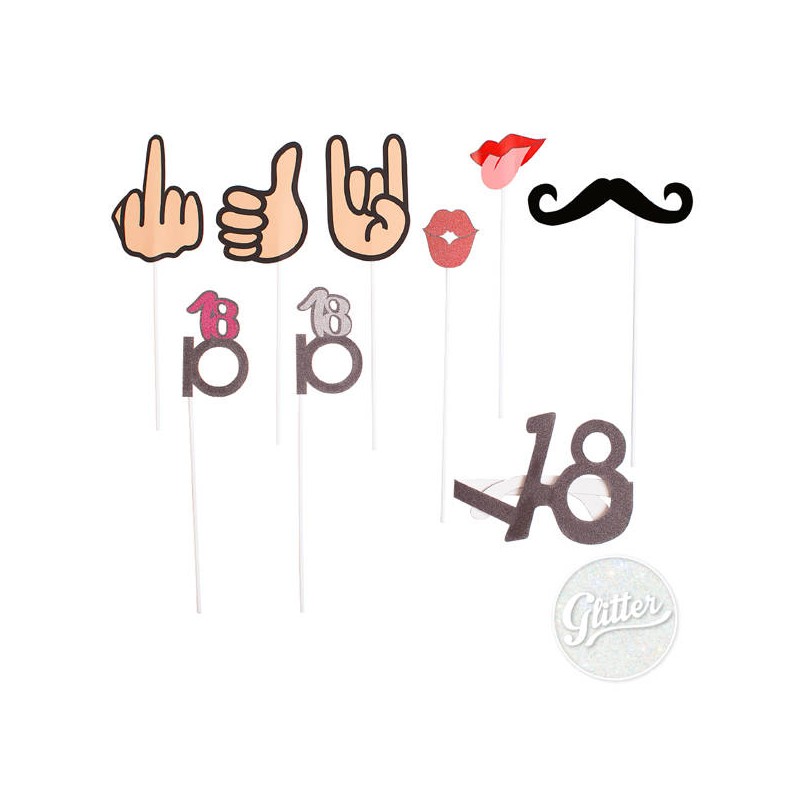 PHOTO BOOTH 18 ANNI GLITTER 9pz