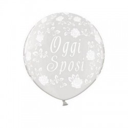 PALLONCINO IN LATTICE 35 90cm OGGI SPOSI TRASPARENTE 1pz