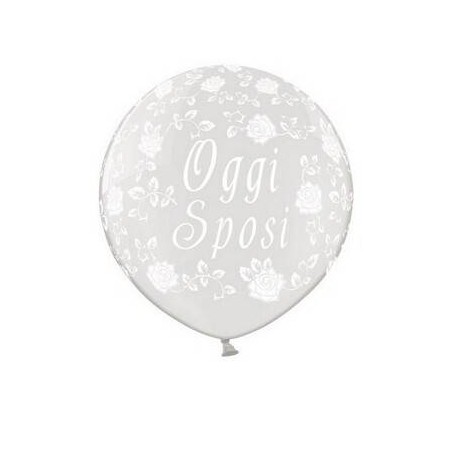 PALLONCINO IN LATTICE 35 90cm OGGI SPOSI TRASPARENTE 1pz