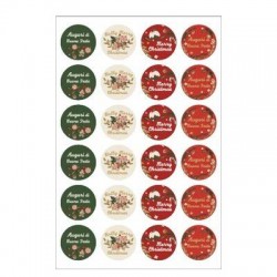 ETICHETTE ADESIVE XMAS BOTANIC ASS. ø3 240pz
