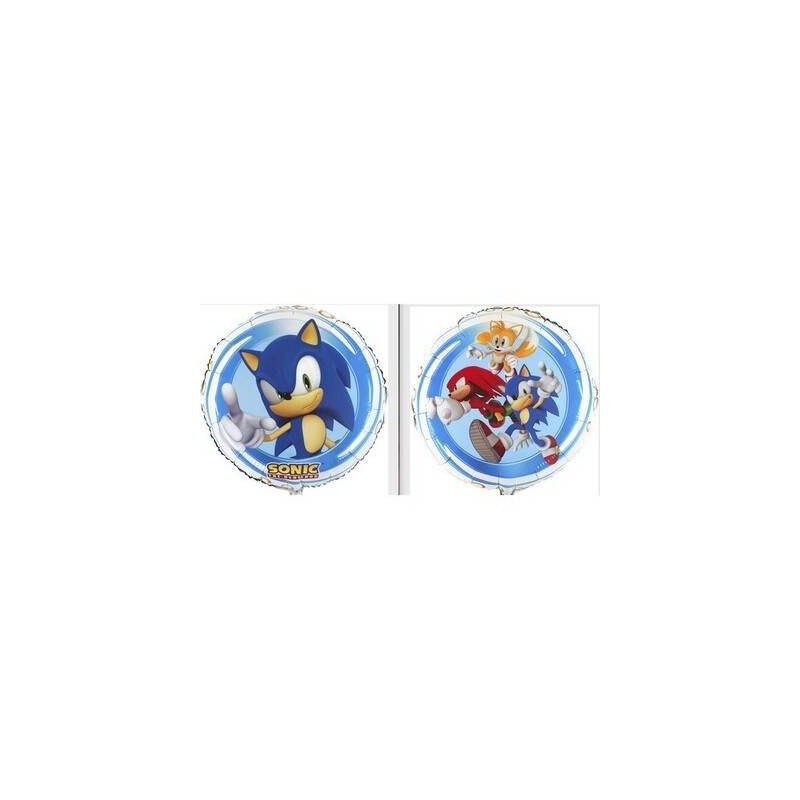 PALLONE MYLAR SONIC THE HEDGEHOG TONDO 18 43cm C/FILO E PESETTO
