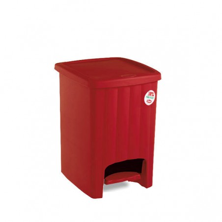 PATTUMIERA MARGHERITA C/PEDALE 20lt ROSSO 30x26x38,5cm